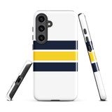 Navy Blue and Yellow Classic Surf Stripes Tough Case for Samsung® Phone