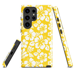 Yellow and White Hawaiian Flowers Tough Case for Samsung® Galaxy Phone