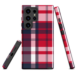 Red, White and Blue Surfer Plaid Tough Case for Samsung® Galaxy Phone