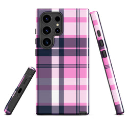 Pink, White and Blue Surfer Plaid Tough Case for Samsung® Galaxy Phone