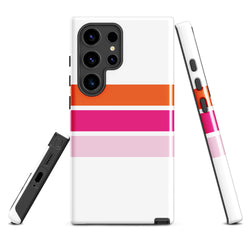 Orange and Pink Classic Surf Stripes Tough Case for Samsung Galaxy Phone