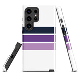 Navy Blue and Purple Classic Surf Stripes Tough Case for Samsung® Galaxy Phone