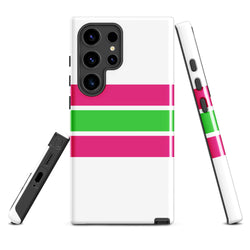 Hot Pink and Lime Green Classic Surf Stripes Tough Case for Samsung® Phone