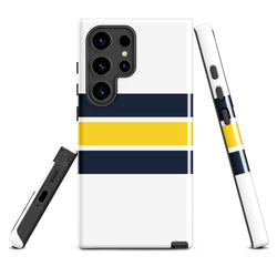 Navy Blue and Yellow Classic Surf Stripes Tough Case for Samsung Phone