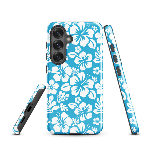 Aqua Blue Hawaiian Flowers Case for Samsung Galaxy Extremely Stoked Aqua Blue Hawaiian Flowers Case for Samsung Galaxy Extremely Stoked