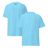 Aqua Blue Cotton T-Shirt with Big Smiley Logo – Extremely Stoked® Surf-Style Tee