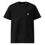 Black Organic Cotton T-Shirt with White Extremely Stoked Epic Wave Logo (Embroidered) - Extremely Stoked