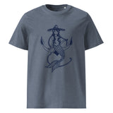 Mermaid on Anchor Blue Heather Organic Cotton T-Shirt