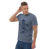 Mermaid on Anchor Blue Heather Organic Cotton T-Shirt