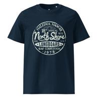Vintage North Shore Haleiwa, Hawaii Navy Blue Organic Cotton T-Shirt - Eco Apparel by Extremely Stoked®