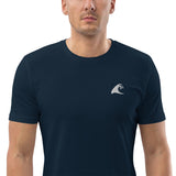 Navy Blue Organic Cotton T-Shirt with White Extremely Stoked Epic Wave Logo (Embroidered) - Extremely Stoked