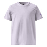 Lavender Organic Cotton T-Shirt w/ Purple Extremely Stoked Epic Wave Logo on Sleeve (Embroidered) - Extremely Stoked