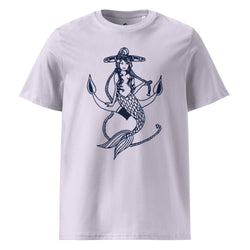 Mermaid on Anchor Lavender Organic Cotton T-Shirt