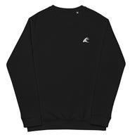 Black Organic Raglan Sweatshirt with Extremely Stoked Epic Wave Logo