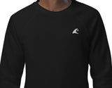 Black Organic Raglan Sweatshirt with Extremely Stoked Epic Wave Logo