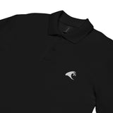 Black Cotton Polo Shirt with Extremely Stoked White Epic Wave Logo - Extremely Stoked