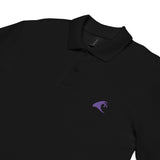 Black Cotton Polo Shirt with Extremely Stoked Purple Epic Wave Logo - Extremely Stoked