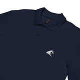 Navy Blue Cotton Polo Shirt with Extremely Stoked White Epic Wave Logo - Extremely Stoked