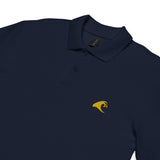Navy Blue Cotton Polo Shirt with Extremely Stoked Gold Epic Wave Logo - Extremely Stoked