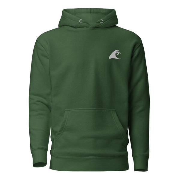 Extremely Stoked Epic Wave Logo on Forest Green Unisex Hoodie - Extremely Stoked