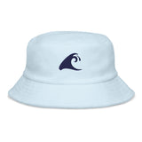 Extremely Stoked®️ Navy Blue Epic Wave Logo on Kid Size Sky Blue Terry Cloth Bucket Hat - Extremely Stoked