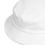 Extremely Stoked®️ Aqua Blue Epic Wave Logo on Kid Size White Terry Cloth Bucket Hat - Extremely Stoked