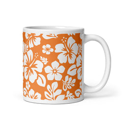 Orange and White Hawaiian Flowers Coffee Mug