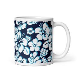 Ocean Blues Hawaiian Flowers Coffee Mug