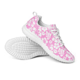 Women’s Pink and White Hawaiian Flowers Athletic Shoes