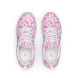 Women’s Pink and White Hawaiian Flowers Athletic Shoes