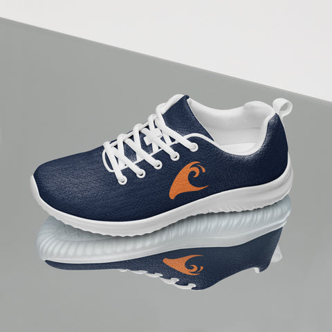 Women's Navy Blue Athleisure Sneakers with Orange Epic Wave Logo