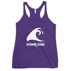 Women's Vintage Purple Tank with Large White Extremely Stoked Epic Wave Logo