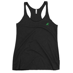 Women's Black Tank with Extremely Stoked Sea Green Epic Wave Logo