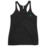 Women's Black Tank with Extremely Stoked Sea Green Epic Wave Logo