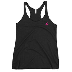 Women's Black Tank with Extremely Stoked Hot Pink Epic Wave Logo