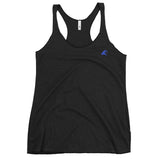 Women's Black Tank with Extremely Stoked Royal Blue Epic Wave Logo