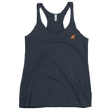 Women's Navy Blue Tank with Extremely Stoked Orange Epic Wave Logo