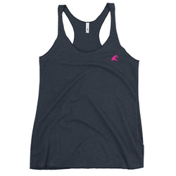 Women's Navy Blue Tank with Extremely Stoked Hot Pink Epic Wave Logo