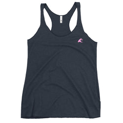 Women's Navy Blue Tank with Extremely Stoked Pink Epic Wave Logo