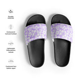 Lavender and White Hawaiian Flowers Women’s Slides Sandals