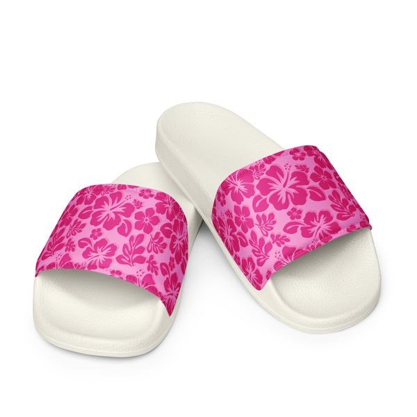 Raspberry Pinks Hawaiian Flowers Women’s Slides Sandals