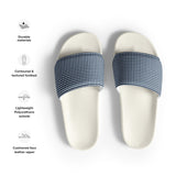 Navy Blue and White Gingham Check Women’s Slide Sandals