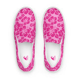 Raspberry Pinks Hawaiian Flowers Women's Slip On Canvas Shoes